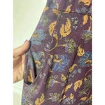 Peruvian Connection Sz XL Leaves Autumn Fall Maxi Flowy Boho Dress Pockets Photo 2