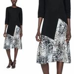 ZARA NWOT  Contrasting Dress Animal Print Asymmetrical Photo 3