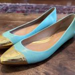 Rebecca Minkoff Light Blue Metallic Cap Toe Leather Flats Size 6 Photo 3