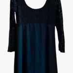 Vintage 90s black lace Chiffon sheer overlay babydoll dress Grunge Emo LBD Goth Size M Photo 0