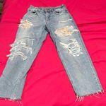 American Eagle Outfitters Blue Boyfriend Jeans Distressed Style Photo 0