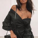 Princess Polly Black Long Sleeve Puff Sleeve Mini Dress Photo 0