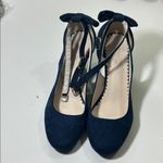 Chic Navy Women's Heels with Bow Detail Blue Size 8 Photo 15