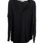 LA Made  Black V Neck Thermal Distressed Size Small New Photo 0