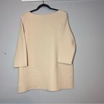 Coldwater Creek  Textured Pullover Sweatshirt Cream Waffle Size XL Patch Pockets Photo 5