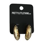 Pretty Little Thing Gold Curved Drop Earrings Photo 1