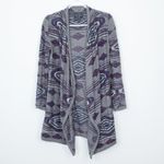 Lucky Brand Wool Blend Aztec Tribal Print Waterfall Cardigan Photo 2