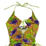 I am gia I.Am.Gia Svana Cutout Halter Mini Dress in Hawaiian Hibiscus‎ Drawstring Size XS Photo 5
