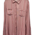 Hippie Rose  Mauve & Cream Boho Floral Design Long Sleeve Button Front Top Large Photo 0