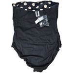 J.Crew Gemma ruched bandeau one-piece in dot print BX701 14 NWT Black Beige Photo 3