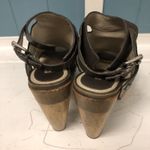 Vera Wang Lavender Label Leather Gladiator Heels Wooden Heels US 8 EU 39 Brown Photo 6