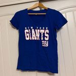 NFL New York Giants T Shirt Women's Small Blue Short Sleeve V Neck Team Apparel Photo 0