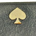 Kate Spade Vtg New York Black Genuine Pebbled Leather Zip Around Wallet Clutch Photo 3