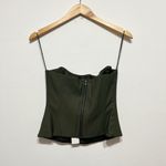 NEW The SEI Curved Top Boned Strapless Bustier Tank Top Army Green 2 Photo 3