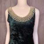 All that jazz Vintage 1980s all that jazzy green crushed velvet long sleeveless dress beaded m Photo 2
