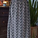 Elan Navy Blue Ditzy Daisy Floral Print A-line Tie Waist Midi Skirt Photo 0
