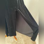 Sophia by Delicates Velour Chemise High Slit Spaghetti Strap Dress, Size Medium Black Photo 2