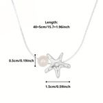 Silver Starfish and Pearl Necklace Photo 4