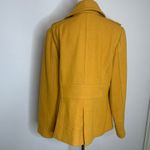 Relativity  Mustard Gold PeaCoat Sz Large Double Breasted Wool Blend Photo 2