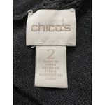 Chico's Chico’s Open Front‎ Long Cardigan Sweater Gray Beaded Embellished Sleeve Size 2 Photo 2