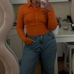 ZARA Orange Button Up Bodysuit Photo 1