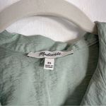Madewell NWT Drapey Banded-Bottom Button-Down Top Pale Celadon Green XS Photo 3