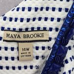 Maya Brooke Blue Midi Office Sequin Beaded Formal Preppy Party Dress Plus 14W Photo 9