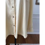 Sanctuary Oversized Butter Yellow Roll Tab Sleeve Button Up Blouse L Photo 2