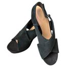 Clarks Clark’s Maritsa Lara suede block heel strappy open toe Velcro Sandal Sz 10.5 Photo 3