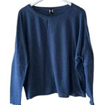 H by Bordeaux  Blue Navy Soft Boat Neck Dolman Long Sleeves SZ L Photo 0