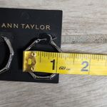 Ann Taylor NWT Bamboo Silver Hoop Earrings | Anna Taylor Hoop Earring Photo 3