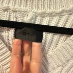 RTA Distressed Cable Knit Echo Sweater White Photo 9