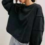 We The Free Total Eclipse Tee Small Black Slouchy Oversized Pullover Sweatshirt Photo 0