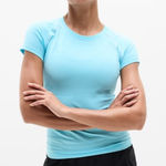 Athleta XL Momentum Seamless Tee Aqua Blue X-Large Regular Photo 0