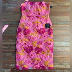 Lulus NWT  Upgraded Event Pink Jacquard Strapless Bustier Midi Dress ~ Sz XL 🧡🍄 Photo 8