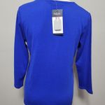 Rafaella  blue embellished ¾ sleeve top size medium Photo 5