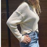 By Together Boutique Cream Mock Long Bell Sleeves Cropped Sweater Size Medium Photo 4