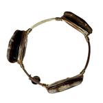 Bourbon and Boweties Bourbon And Bowties Gold Tone Wire Wrapped Brown Gemstone Bangle Bracelet Photo 3