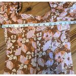 Fate Midi Dress Sz Small Floral Puff Balloon Sleeve Front Cut Out Cottagecore Brown Photo 11