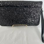 Kate Spade New York Purse Black Glitter Odette Wristlet Detachable Strap Wallet Photo 3