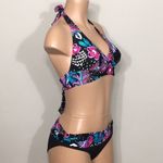 Anne cole  black floral bikini. L-top/M-bottom. NWT Photo 6