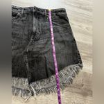 Free People  Bailey Denim Asymmetrical Fringe Hem Skirt Size 31 Photo 2