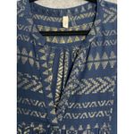 Elan Navy Gold Babydoll Dress S Bell Sleeve Boho India Flawed But Fabulous Photo 8