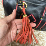 Claudia G Leather Satchel/ Crossbody Bag Made in Colombia Excellent Condition Black Photo 2