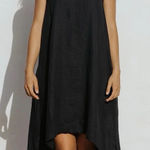 Magic  LINEN Black Linen Asymmetrical Flowy Light‎ Dress Royal Toscana Size Small Photo 0