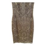 Tadashi Shoji  V Neckline Corded Embroidery Lace Dress Size 10 Photo 4