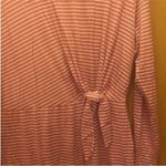 Francesca's Size Medium Tie Front Pink and White Dress. Photo 4