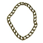 Vintage Gold Tone Chain Link Choker Necklace Black Enamel Accents u 80s Photo 3