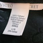 Victoria's Secret  BLACK SATIN SCRIPT PRINT RACERBACK SATIN TANK SLEEP LARGE Photo 6