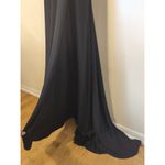 Mac Duggal New Black Plunge Neck High Slit Sleeveless Gown Size 0 Photo 6